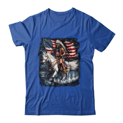 Native American Day Flag Indian Riding Horse 4th Of July Shirt & Hoodie | teecentury