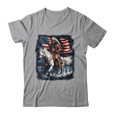 Native American Day Flag Indian Riding Horse 4th Of July Shirt & Hoodie | teecentury