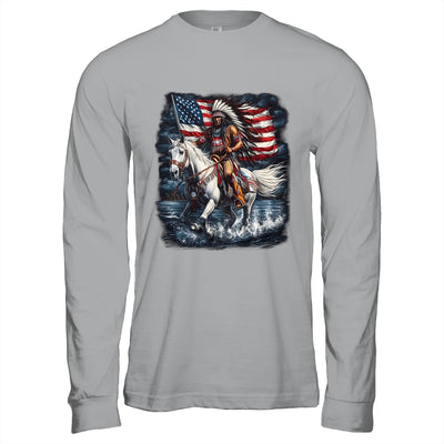 Native American Day Flag Indian Riding Horse 4th Of July Shirt & Hoodie | teecentury