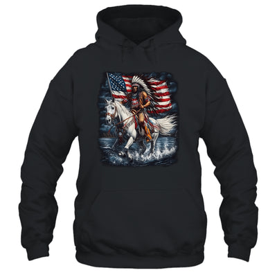 Native American Day Flag Indian Riding Horse 4th Of July Shirt & Hoodie | teecentury