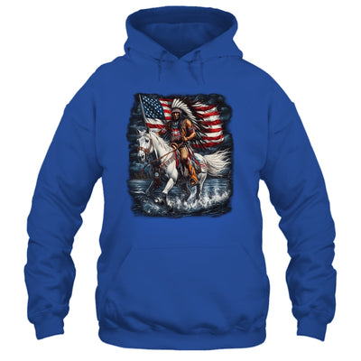Native American Day Flag Indian Riding Horse 4th Of July Shirt & Hoodie | teecentury