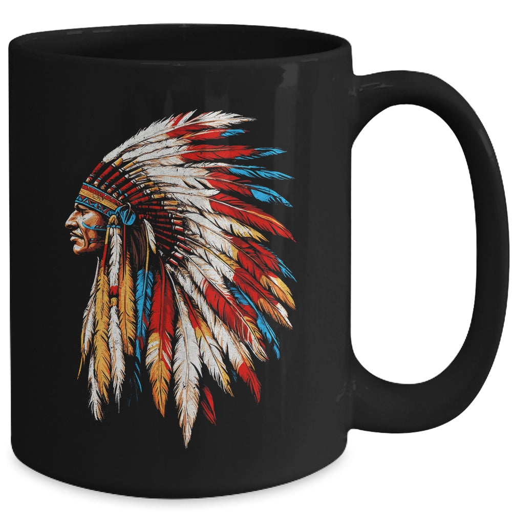 Native American Indian Headdress Graphic Indian Day Men Women Mug | teecentury
