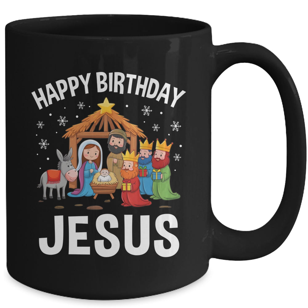 Nativity Happy Birthday Jesus Christmas Nativity Christian Mug | teecentury