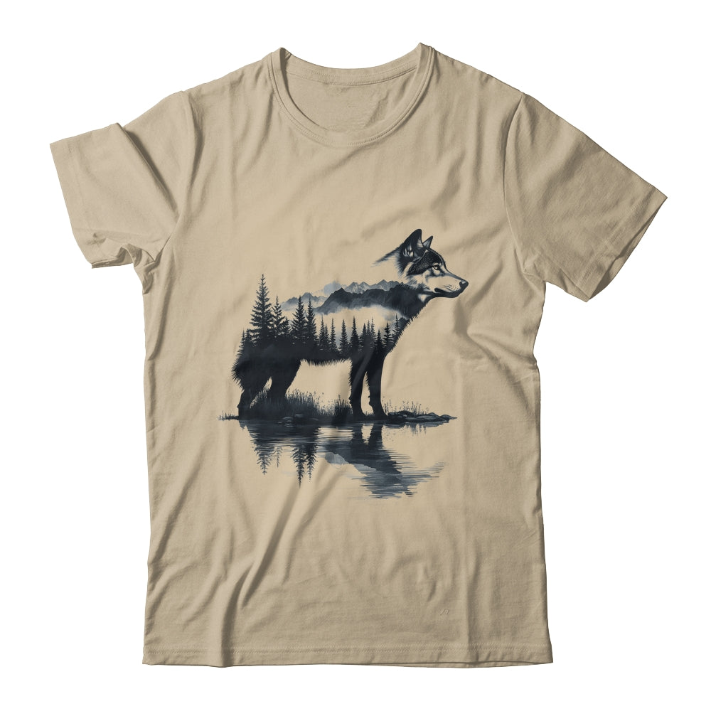 Nature Mountains Adventure Wolf Outdoor Wildlife Forest Shirt & Hoodie | teecentury