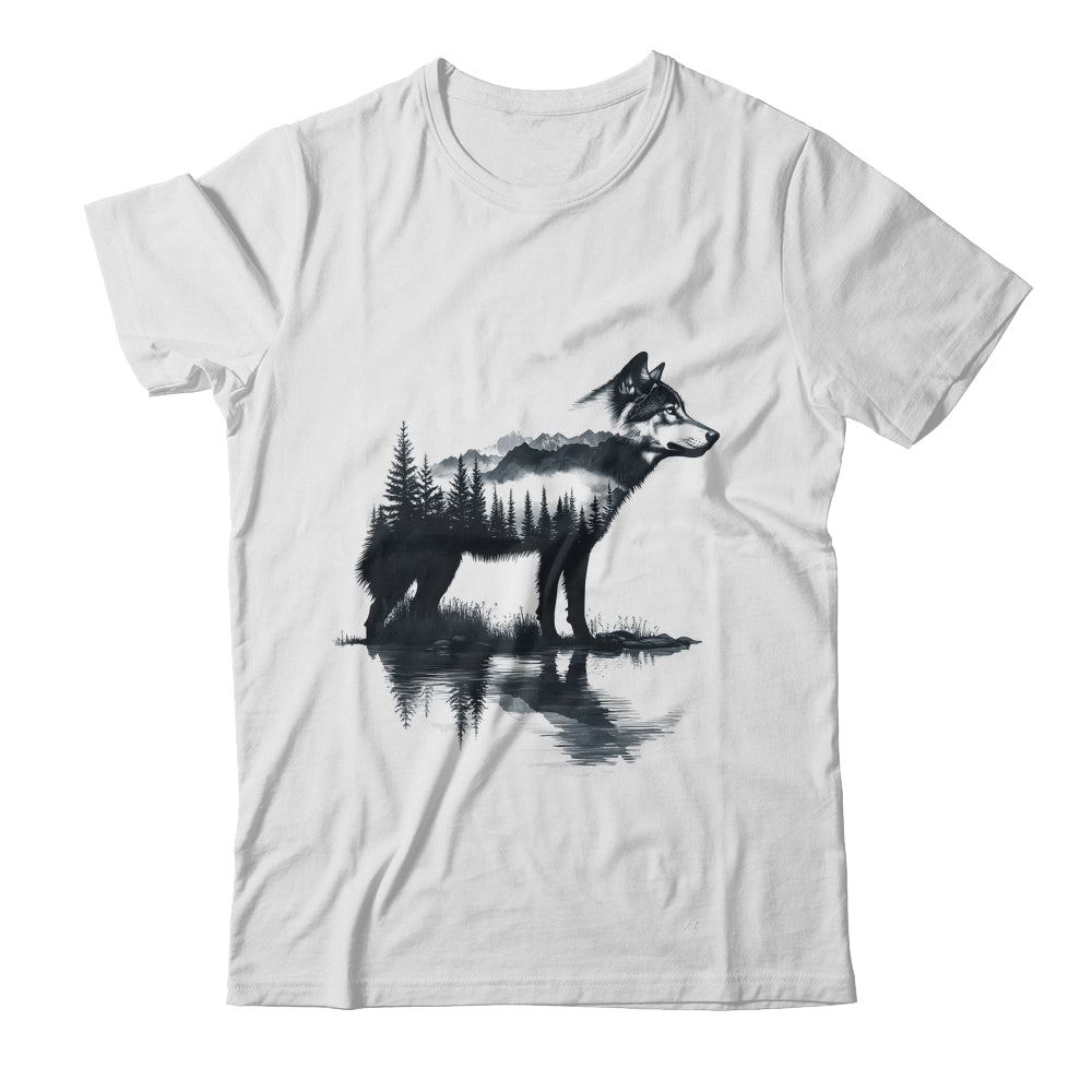 Nature Mountains Adventure Wolf Outdoor Wildlife Forest Shirt & Hoodie | teecentury