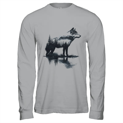 Nature Mountains Adventure Wolf Outdoor Wildlife Forest Shirt & Hoodie | teecentury