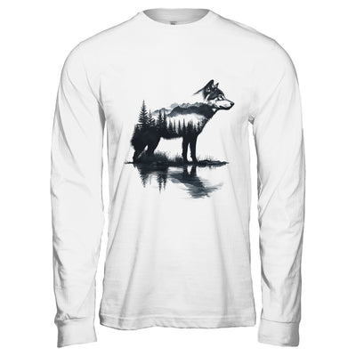 Nature Mountains Adventure Wolf Outdoor Wildlife Forest Shirt & Hoodie | teecentury