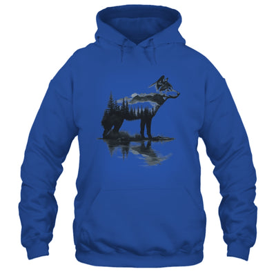 Nature Mountains Adventure Wolf Outdoor Wildlife Forest Shirt & Hoodie | teecentury