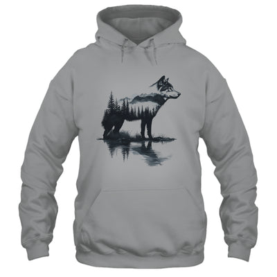 Nature Mountains Adventure Wolf Outdoor Wildlife Forest Shirt & Hoodie | teecentury