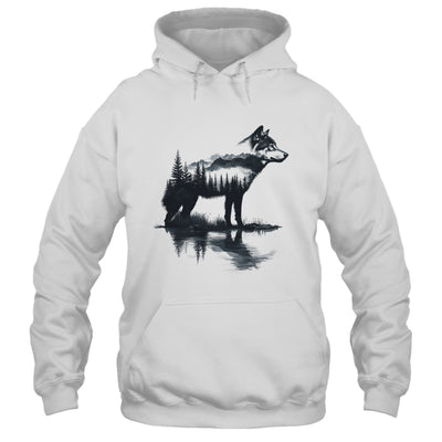 Nature Mountains Adventure Wolf Outdoor Wildlife Forest Shirt & Hoodie | teecentury