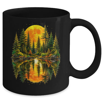 Nature Reflection Us Flag Forest Trees Outdoor Wildlife Mug | teecentury