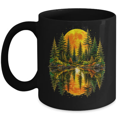 Nature Reflection Us Flag Forest Trees Outdoor Wildlife Mug | teecentury