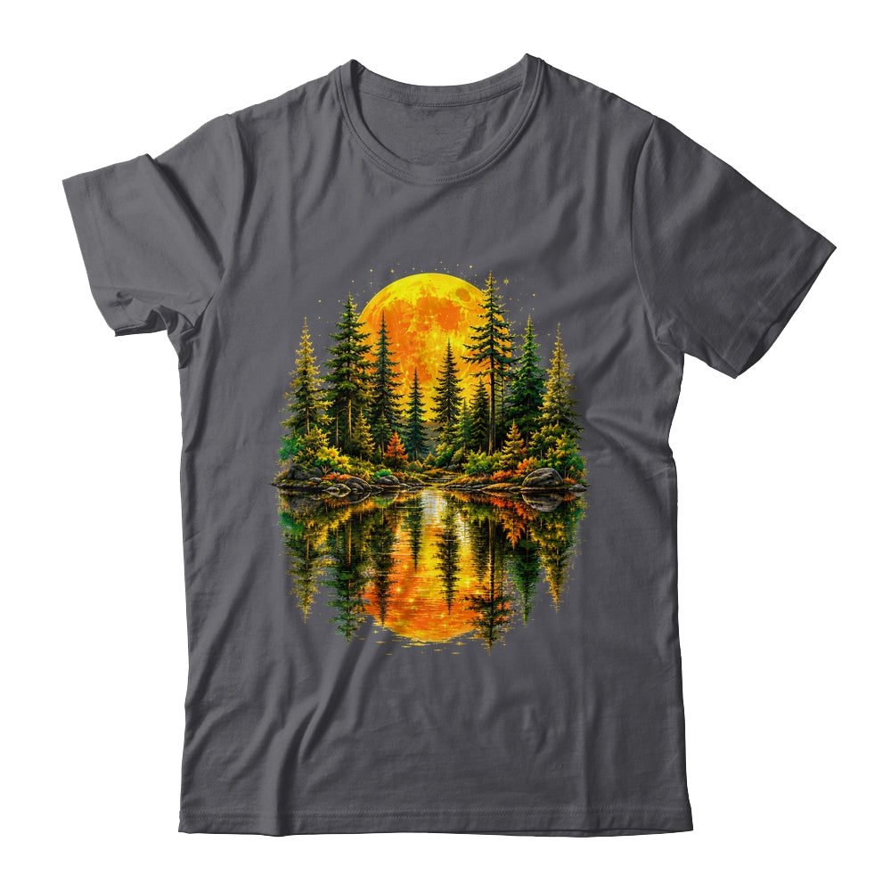 Nature Reflection Us Flag Forest Trees Outdoor Wildlife Shirt & Tank Top | teecentury