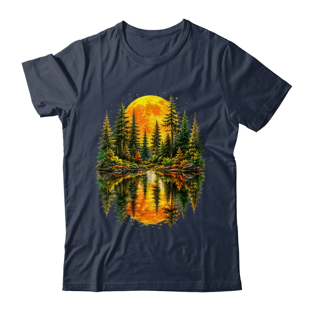 Nature Reflection Us Flag Forest Trees Outdoor Wildlife Shirt & Tank Top | teecentury