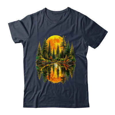 Nature Reflection Us Flag Forest Trees Outdoor Wildlife Shirt & Tank Top | teecentury