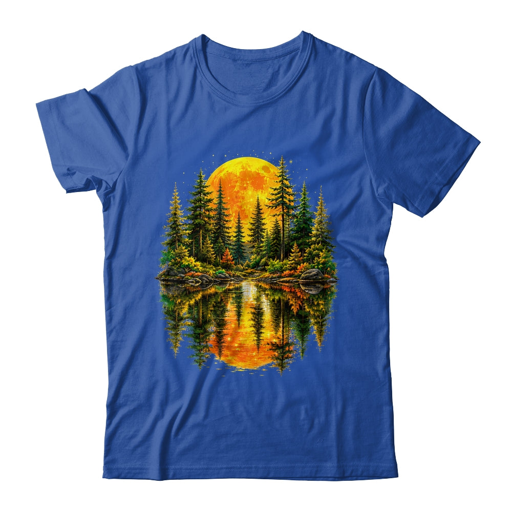 Nature Reflection Us Flag Forest Trees Outdoor Wildlife Shirt & Tank Top | teecentury