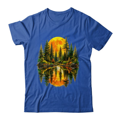 Nature Reflection Us Flag Forest Trees Outdoor Wildlife Shirt & Tank Top | teecentury