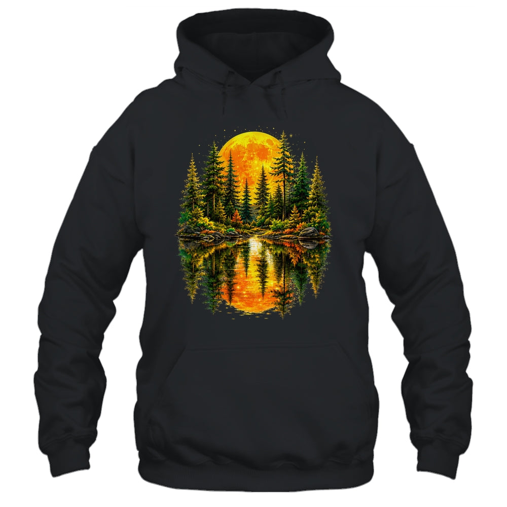 Nature Reflection Us Flag Forest Trees Outdoor Wildlife Shirt & Tank Top | teecentury