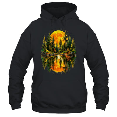 Nature Reflection Us Flag Forest Trees Outdoor Wildlife Shirt & Tank Top | teecentury