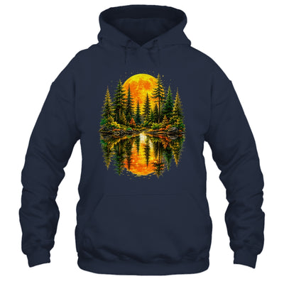 Nature Reflection Us Flag Forest Trees Outdoor Wildlife Shirt & Tank Top | teecentury