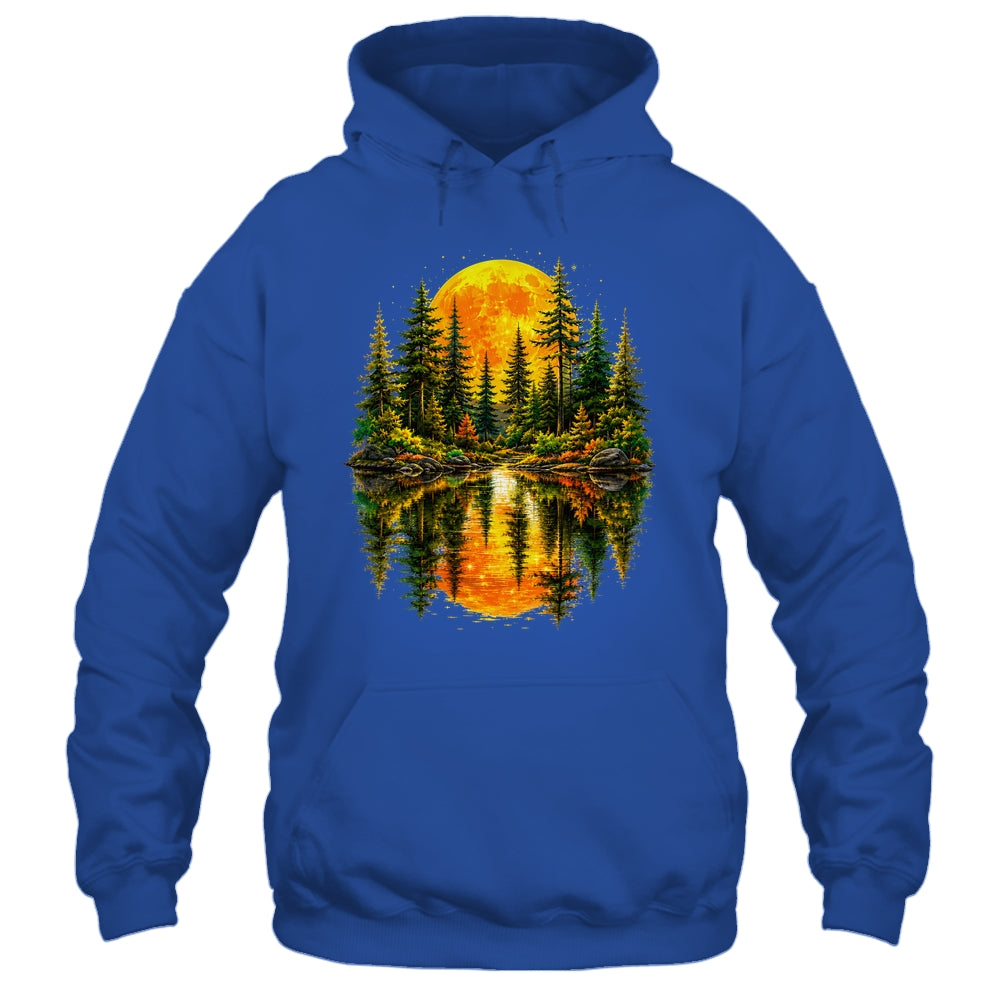 Nature Reflection Us Flag Forest Trees Outdoor Wildlife Shirt & Tank Top | teecentury