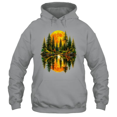 Nature Reflection Us Flag Forest Trees Outdoor Wildlife Shirt & Tank Top | teecentury