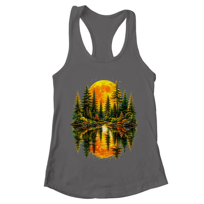 Nature Reflection Us Flag Forest Trees Outdoor Wildlife Shirt & Tank Top | teecentury