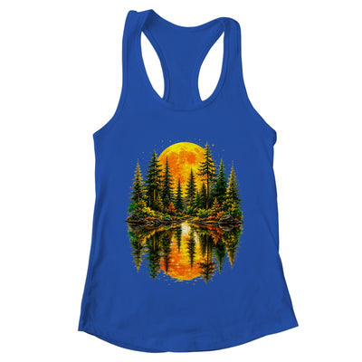 Nature Reflection Us Flag Forest Trees Outdoor Wildlife Shirt & Tank Top | teecentury