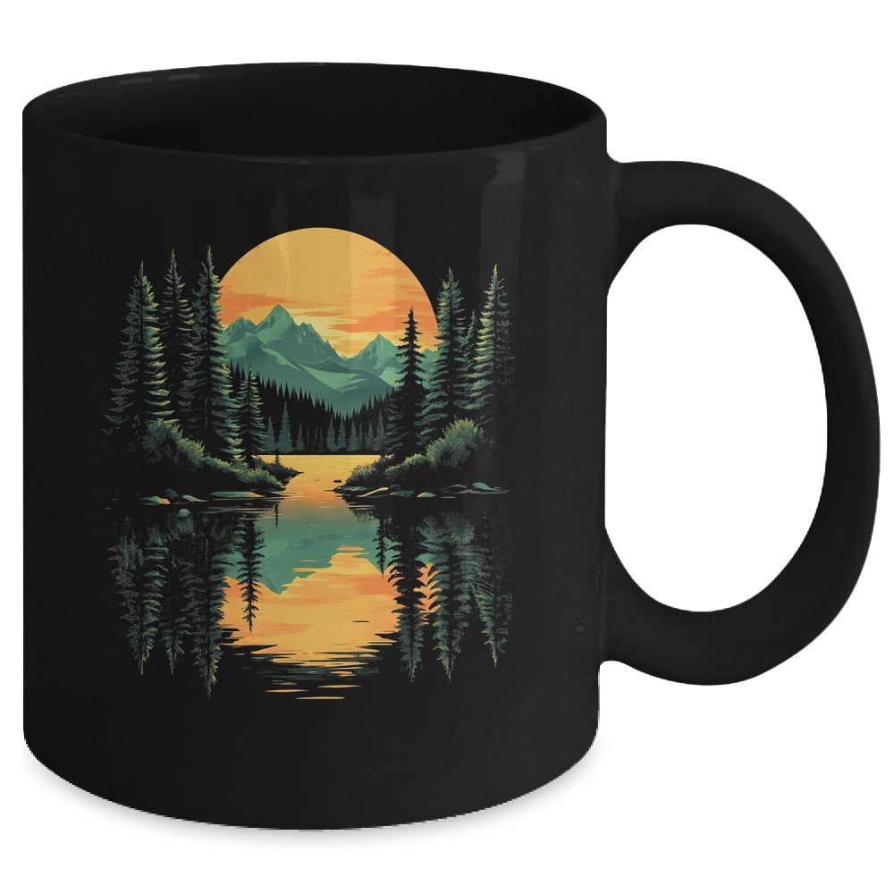 Nature Trees Reflection Forest Outdoor Wildlife Lover Sunset Mug | teecentury