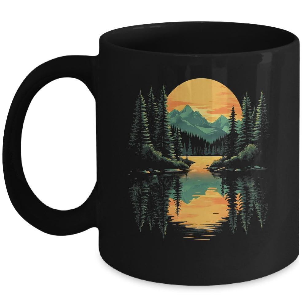 Nature Trees Reflection Forest Outdoor Wildlife Lover Sunset Mug | teecentury