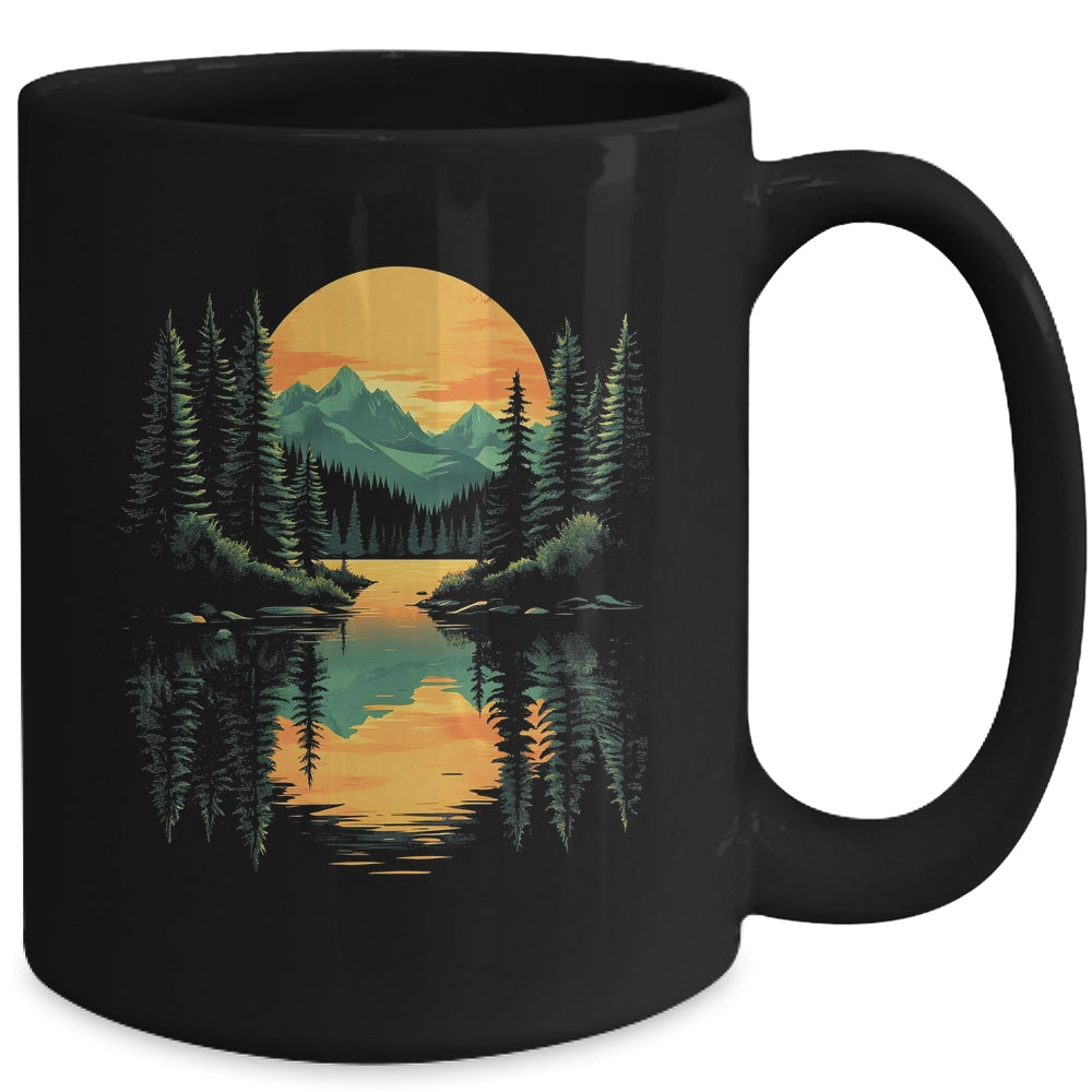 Nature Trees Reflection Forest Outdoor Wildlife Lover Sunset Mug | teecentury