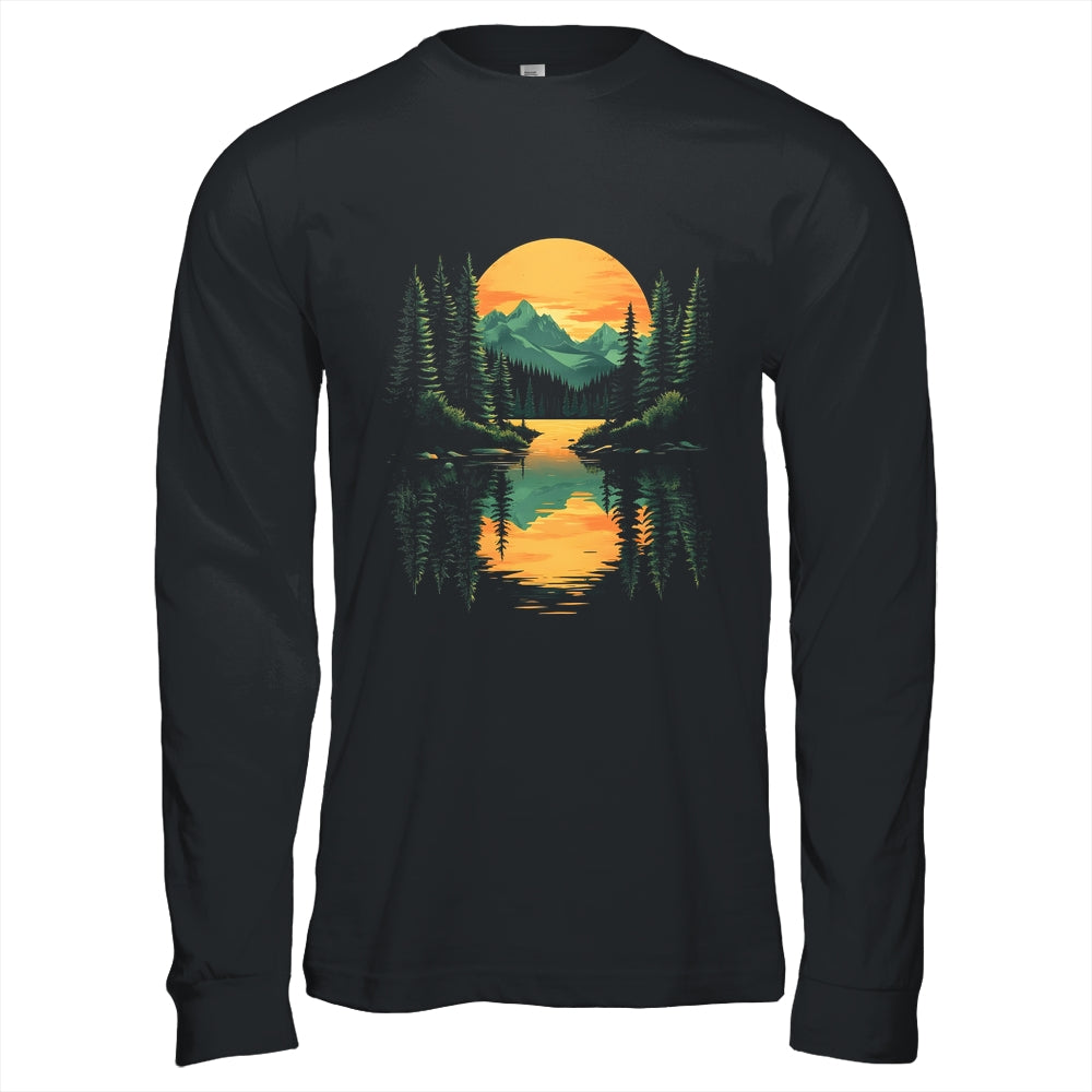 Nature Trees Reflection Forest Outdoor Wildlife Lover Sunset Shirt & Hoodie | teecentury