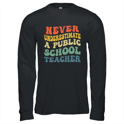 Never Underestimate A Public School Teacher Retro Vintage Shirt & Hoodie | teecentury