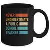 Never Underestimate A Public School Teacher Vintage Mug | teecentury