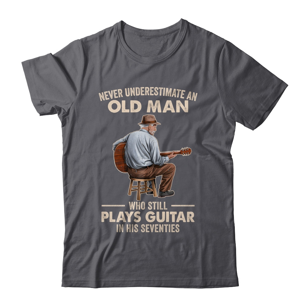 Never Underestimate An Old Man Who Plays Guitar Seventies Shirt & Hoodie | teecentury