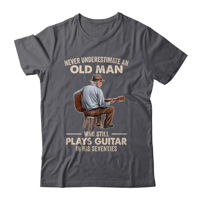 Never Underestimate An Old Man Who Plays Guitar Seventies Shirt & Hoodie | teecentury