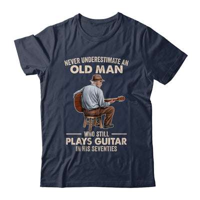 Never Underestimate An Old Man Who Plays Guitar Seventies Shirt & Hoodie | teecentury