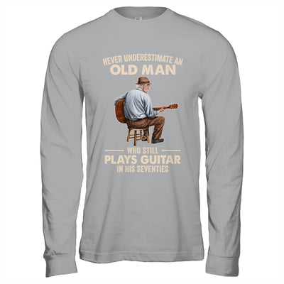 Never Underestimate An Old Man Who Plays Guitar Seventies Shirt & Hoodie | teecentury