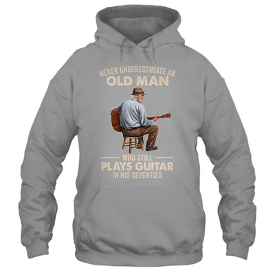 Never Underestimate An Old Man Who Plays Guitar Seventies Shirt & Hoodie | teecentury