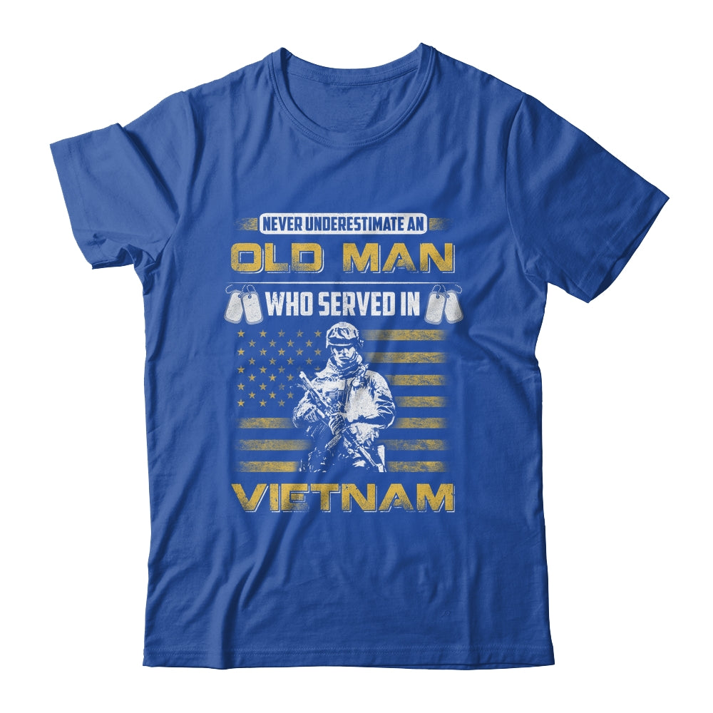 Never Underestimate An Old Man Who Served In Viet Nam Shirt & Hoodie | teecentury