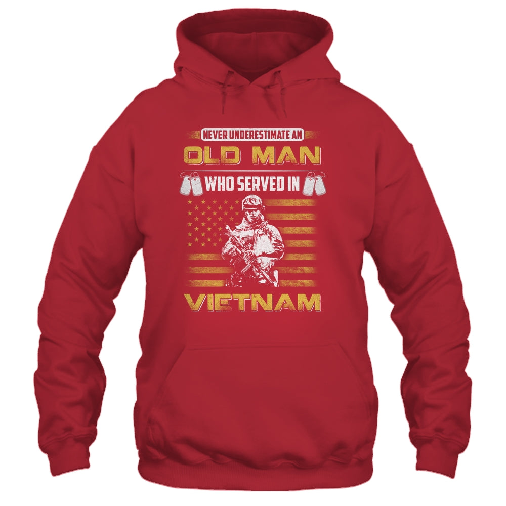 Never Underestimate An Old Man Who Served In Viet Nam Shirt & Hoodie | teecentury