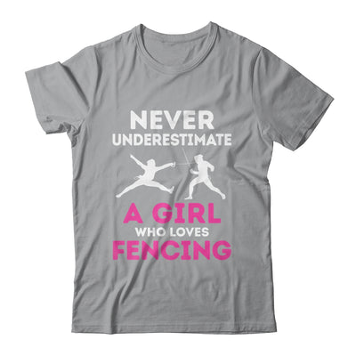 Never Underestimate Girl Loves Fencing Sports Funny Fencer Shirt & Tank Top | teecentury
