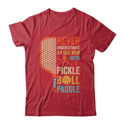 Never Underestimate an Old Man with A Pickleball Paddle Retro Shirt & Hoodie | teecentury