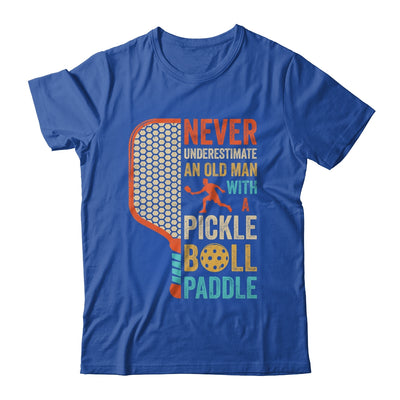 Never Underestimate an Old Man with A Pickleball Paddle Retro Shirt & Hoodie | teecentury