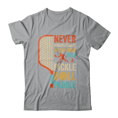 Never Underestimate an Old Man with A Pickleball Paddle Retro Shirt & Hoodie | teecentury