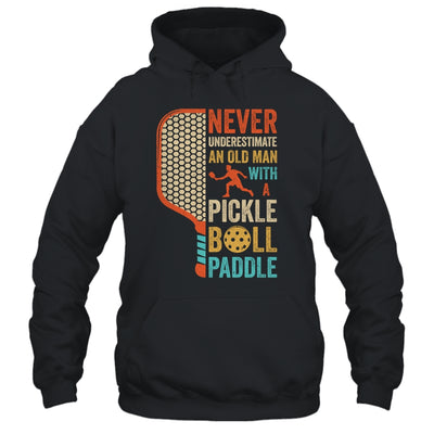 Never Underestimate an Old Man with A Pickleball Paddle Retro Shirt & Hoodie | teecentury
