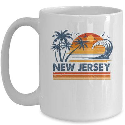New Jersey Vacation Sunset Cute 70s Vintage Retro Beach Mug | teecentury
