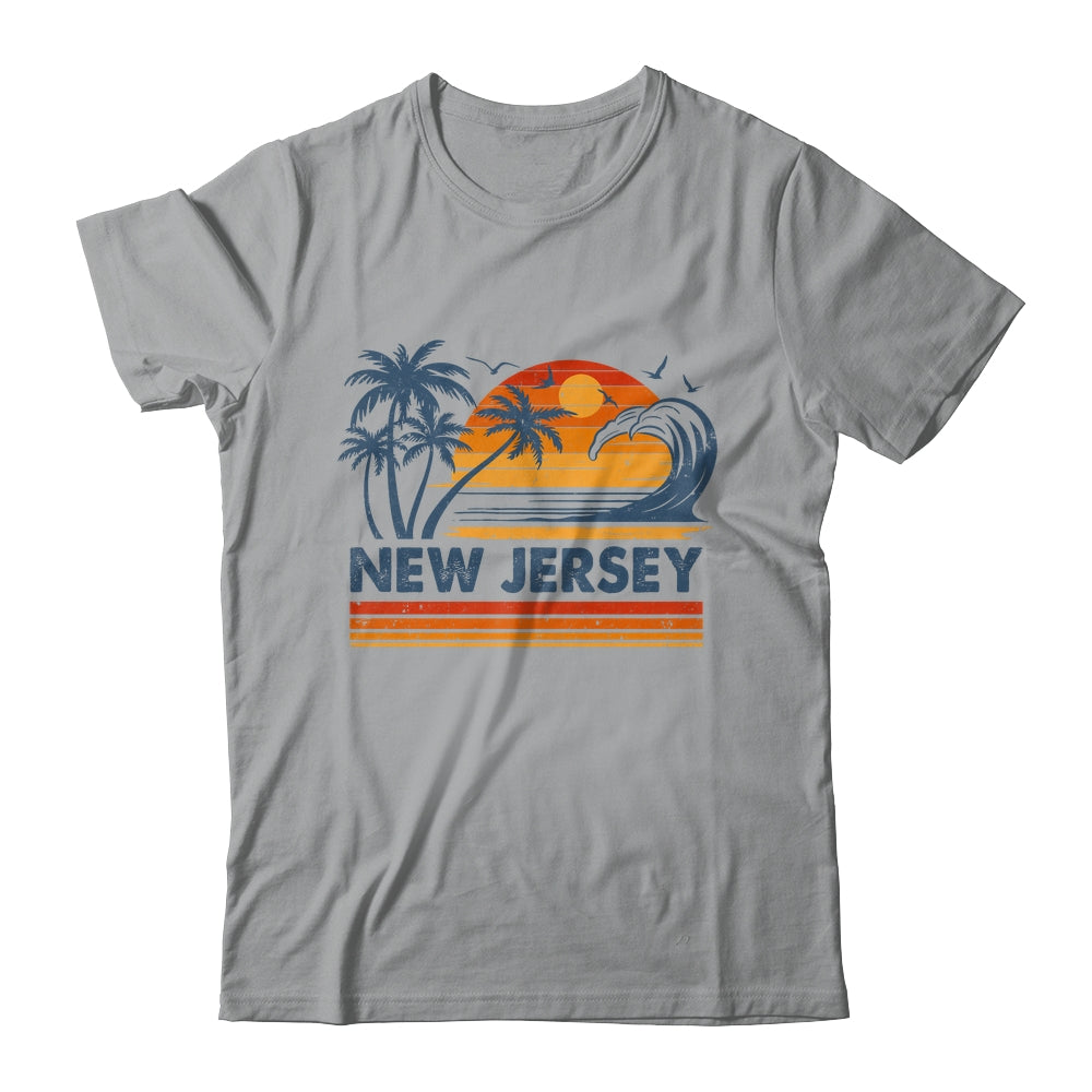 New Jersey Vacation Sunset Cute 70s Vintage Retro Beach Shirt & Tank Top | teecentury