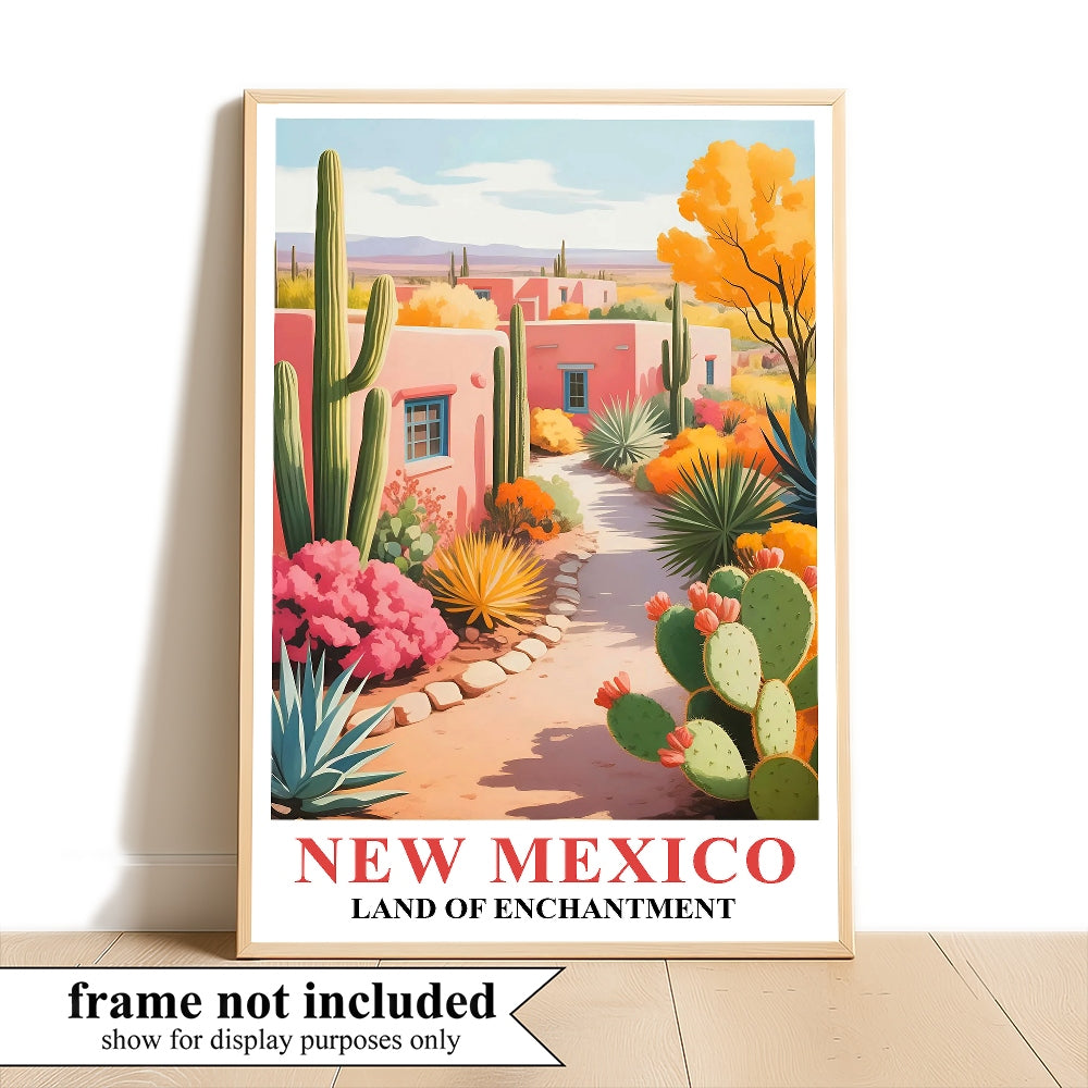 New Mexico Print Travel Poster Nature Southwest Desert Souvenir Wall Art Landscape Painting Picture For Home Room Living Room Office Bedroom Aesthetic Decor Unframed | teecentury