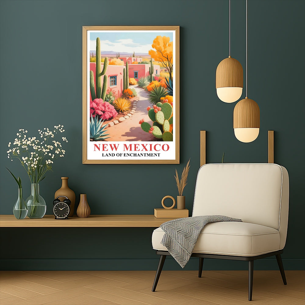 New Mexico Print Travel Poster Nature Southwest Desert Souvenir Wall Art Landscape Painting Picture For Home Room Living Room Office Bedroom Aesthetic Decor Unframed | teecentury